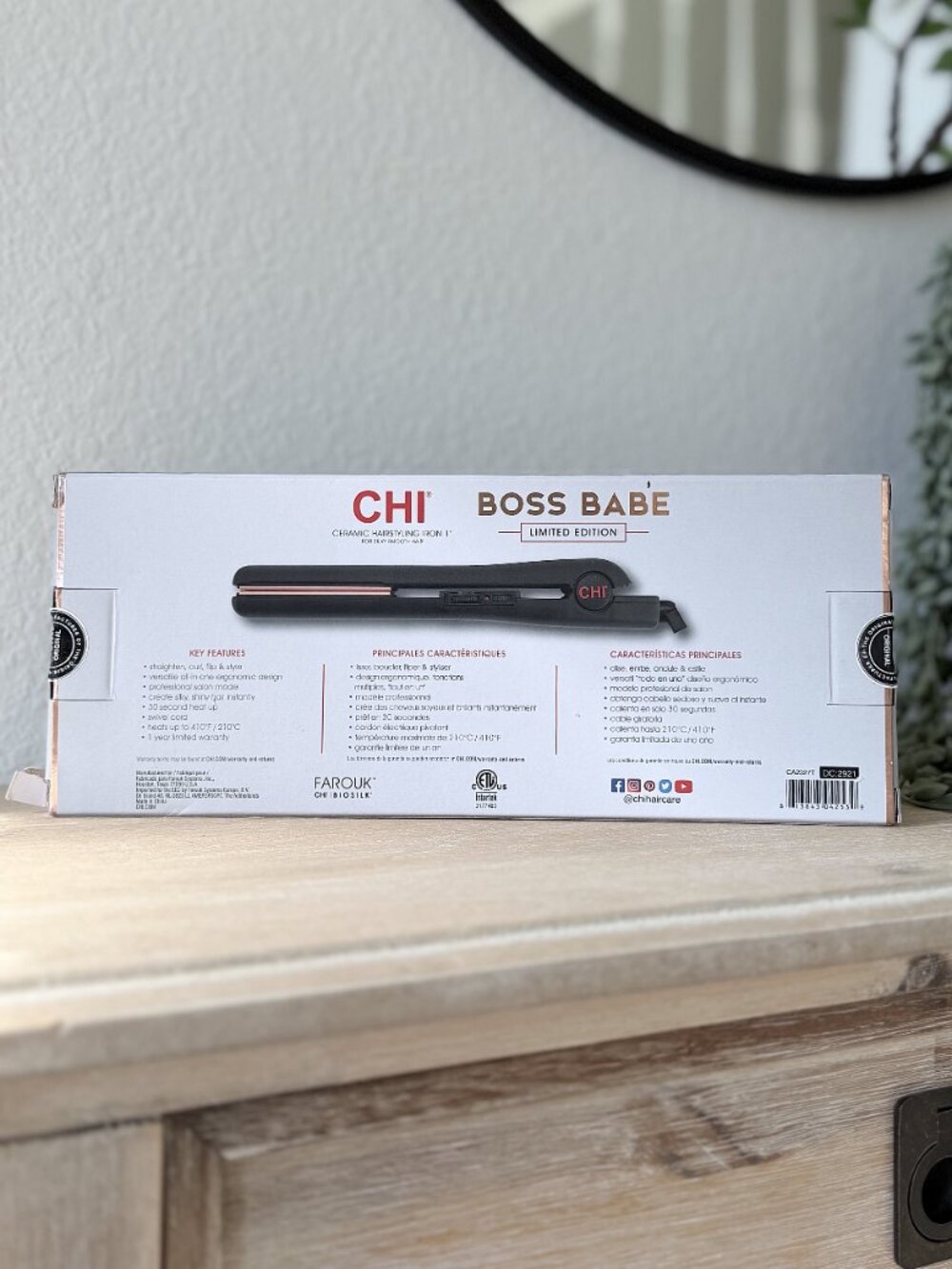 CHI Boss Babe 1" Ceramic Hairstyling Flat Iron Straightener NEW OPEN BOX TESTED - Picture 7 of 10